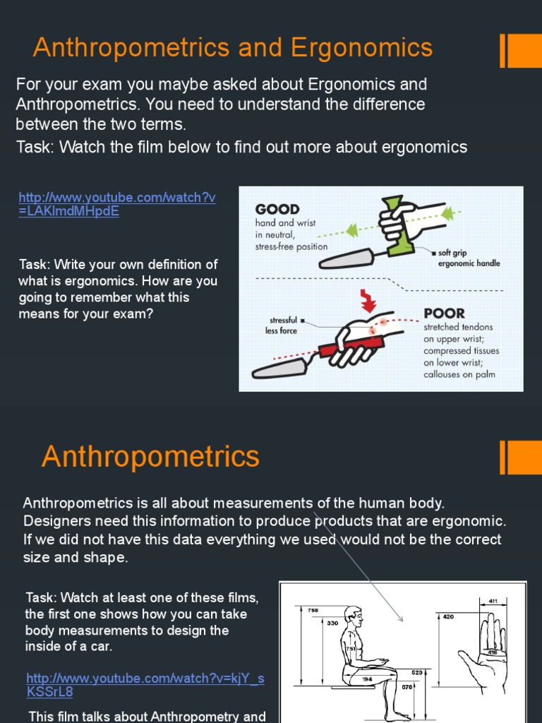 Anthropometrics and Ergonomics | PDF