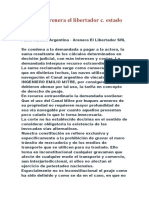 Resumen Arenera El Libertador C. Estado Nacional