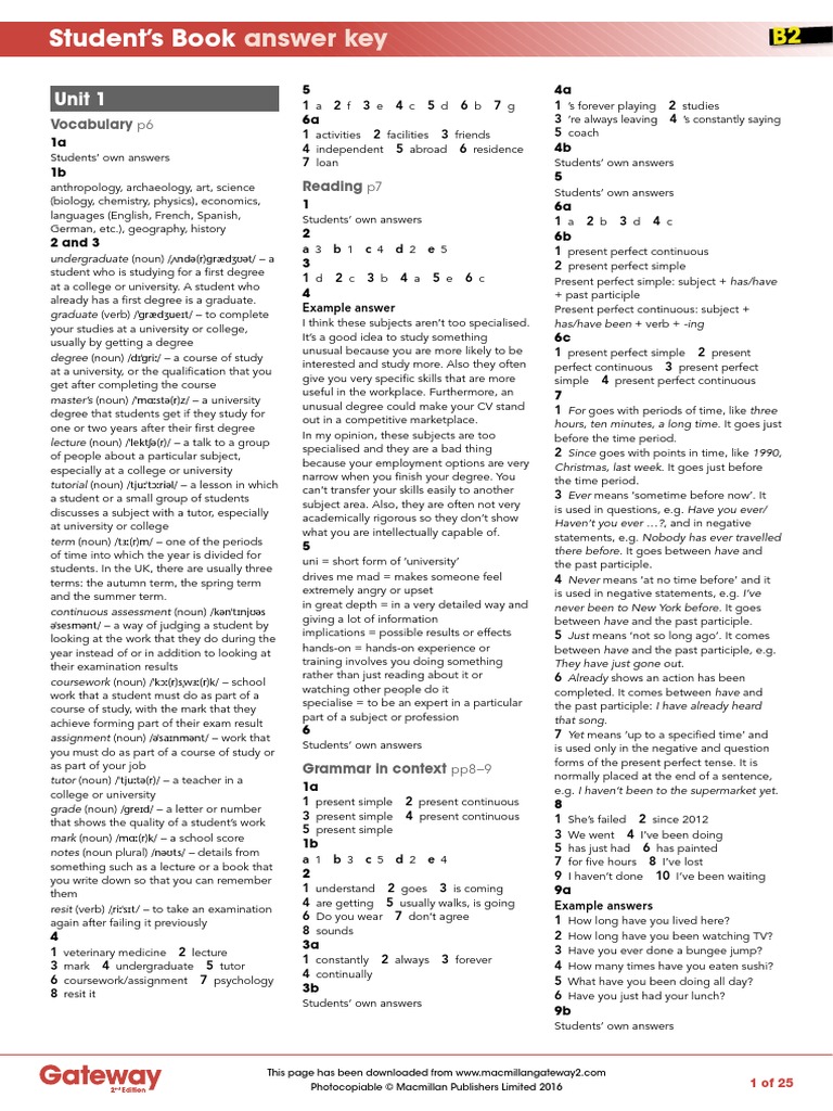 B2 student s book answer key pdf pdf verb test assessment 