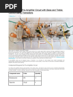 Stereo Audio Pre-Amplifier Circuit With Bass and Treble Control Using Transistors