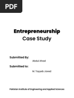 Entrepreneurship Case Study: Submitted By: Submitted To