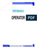 Pertemuan 3: Operator