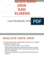 Analisis Data Urin Dan Klirens Pertemuan 10 Ok