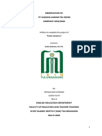 Observation of PT Gudang Garam TBK Kediri COMPANY 2019/2020: Written To Complete The Project of