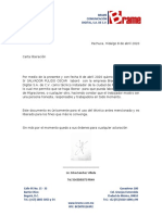 Carta de liberación laboral para nuevo empleo