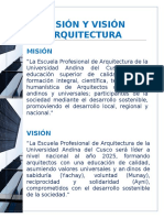 Misión y Visión Arquitectura