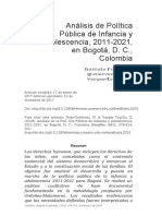 Análisis de Política Pública de Infancia y Adolescencia.