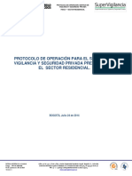 PROTOCOLO DE OPERACION PARA  VIGILANCIA Y SEGURIDAD PRIVADA RESIDENCIAL