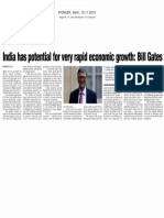 2019 11 18 India Has Potential For Very Rapid Economic Growth Bill Gates Pi PDF