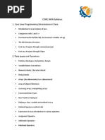 CORE JAVA Syllabus: 1. Core Java Programming Introduction of Java