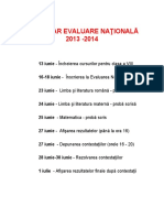 Calendar Evaluare Naţională 2013