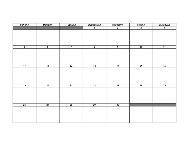 Monthly Calendar Layout Template | PDF