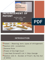 Infringement of Patent: Section 104 - 115 By: Aastha LPU