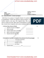 CBSE Class 5 French Sample Paper Set D