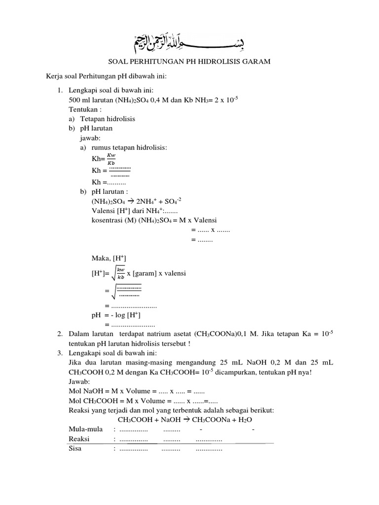 Hidrolisis Garam 2 Pdf