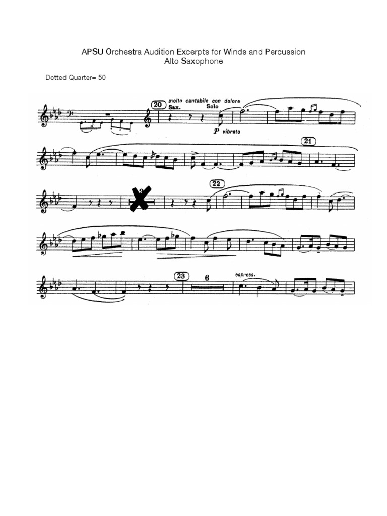APSU Orchestra Audition Excerpts For Winds and Percussion Alto