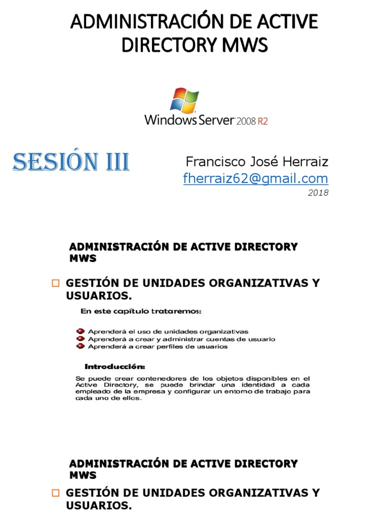Gestión de Unidades y Usuarios en AD | PDF | Directorio Activo ...