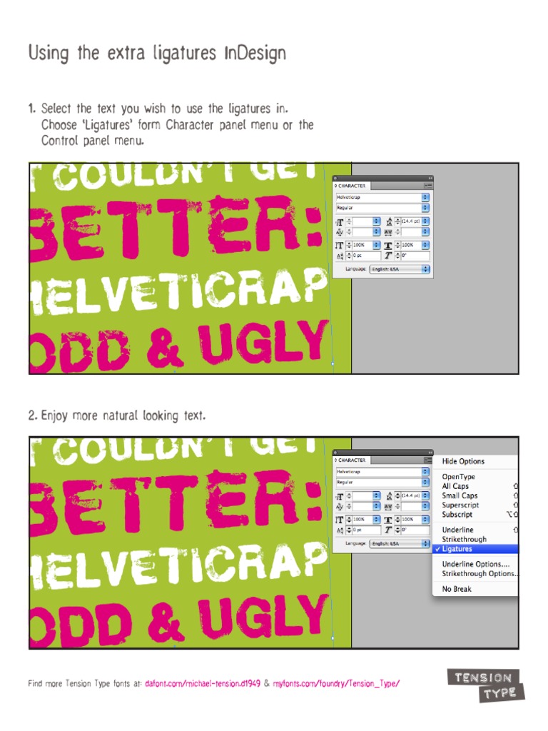 Using Extra Ligatures PDF