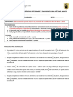 Guía de Operatoria de Números Decimales y Fracciones para Séptimo Básico