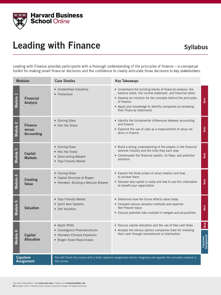 Harvard Business School PDF | PDF | Valuation (Finance) | Financial ...