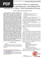 The Shunt Active Power Filter To Compensate Reactive Power and Harmonics With Optimized PI Controller in A 3 Phase 3 Wire Distribution Network