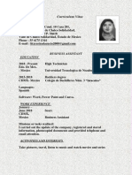 Curriculum Vitae: Business Assistant