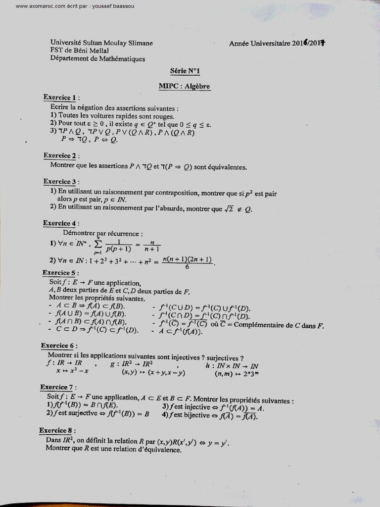 Algebre 01 Td Corr 04