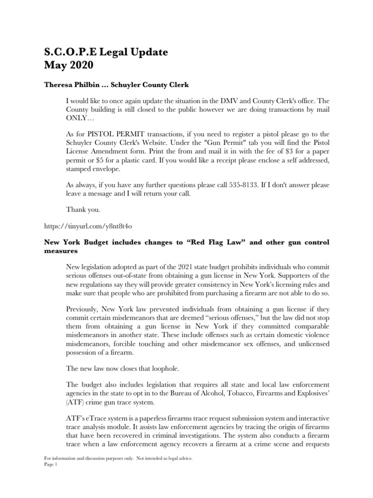 Schuyler County S.C.O.P.E. Legal Update, May 2020 PDF
