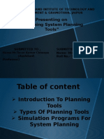 Presenting On "Planning System Planning Tools"