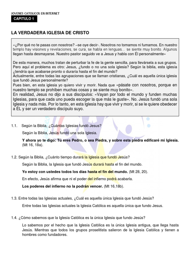La Verdadera Iglesia de Cristo PDF | PDF | Iglesia Católica | Cristo ...