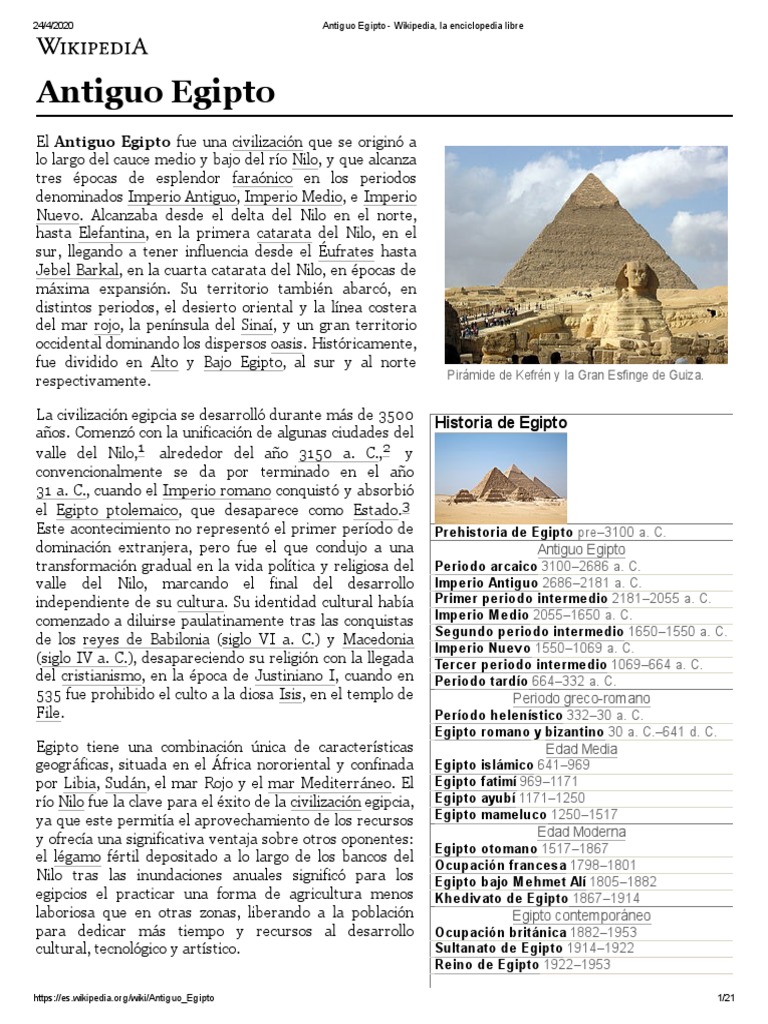 7 Maravillas Del Mundo Antiguo Wikipedia Antiguo Egipto - Wikipedia, La Enciclopedia Libre | PDF | Antiguo Egipto |  Jeroglíficos egipcios