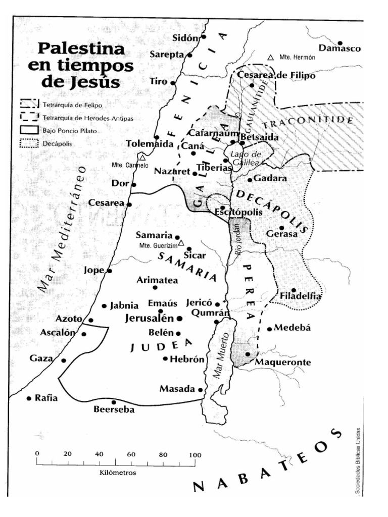 Mapa de Palestina en Tiempos de Jesus | PDF