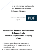 Educar A Distancia en El Contexto de La Pandemia. Ciencias Sociales Primaria.