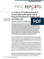 Low Serum 25-Hydroxyvitamin D Is Associated With Higher Risk of Frequent Headache in Middle-Aged and Older Men