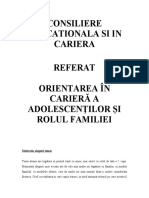 CONSILIERE EDUCATIONALA SI IN CARIERA - Referat