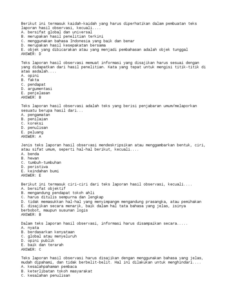 Pts Soal Bahasa Indonesia Kelas X Pdf