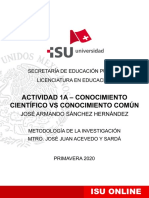 Actividad 1a - Conocimiento Científico VS Conocimiento Común PDF