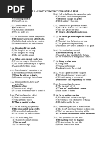 Part A - Short Conversations Sample Test: To Eat