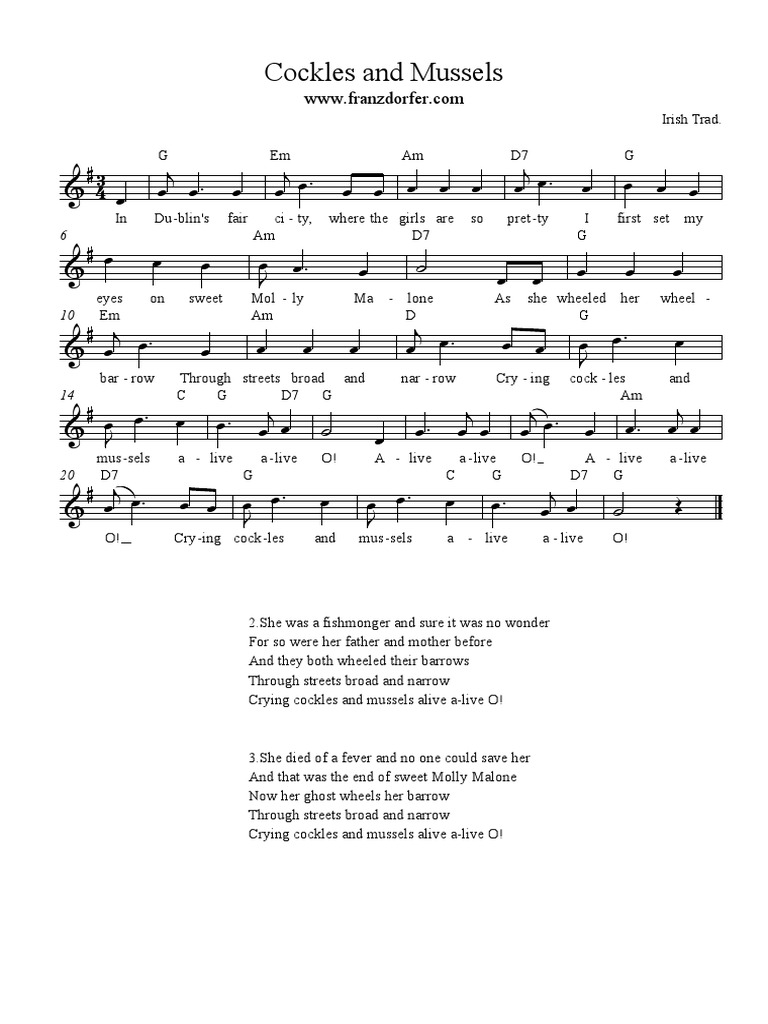 Cockles and MusselsG PDF Molly Malone