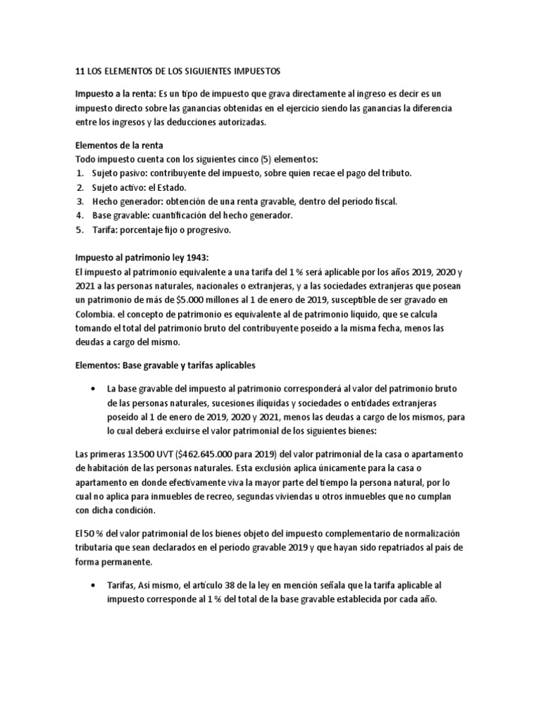 1 Taller Tributario | PDF | Impuestos | Impuesto sobre la renta