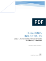 Unidad 1. Relaciones Industriales: Definición, Antecedentes y Funciones.