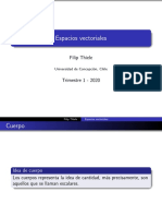 Introducción a los espacios vectoriales y cuerpos en