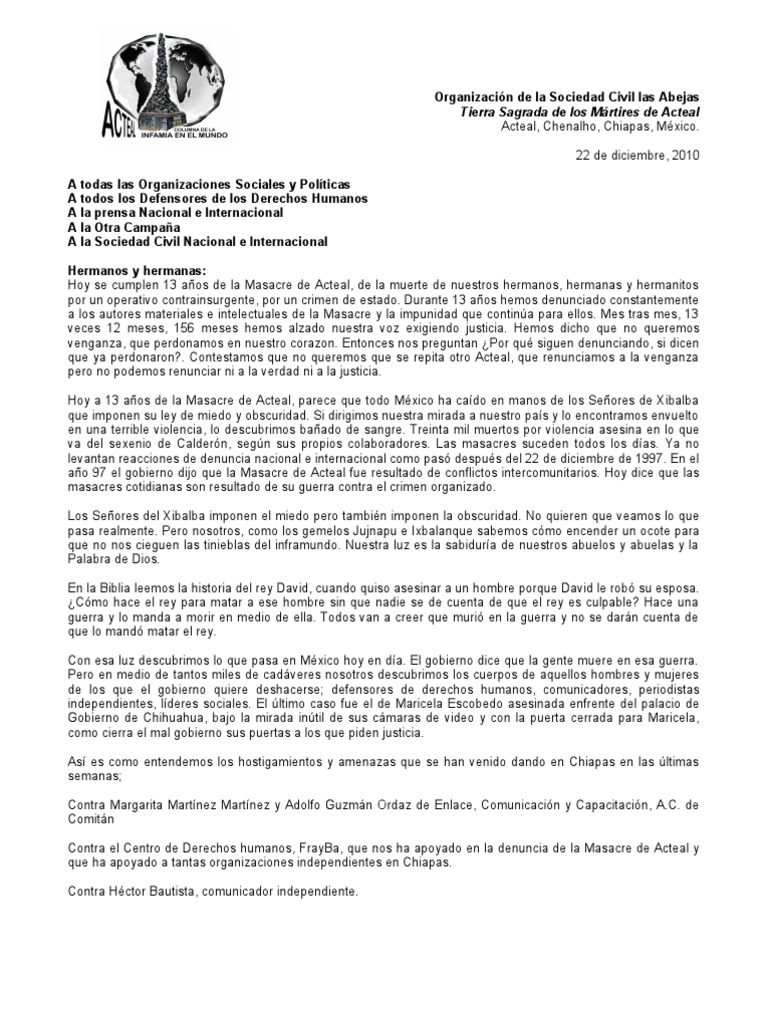 Comunicado Ateal | PDF | Política | Ciencias sociales