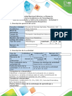 ACTIVIDAD 3. Guía de actividades y rubrica de evaluación - Actividad 3 - Caracterización Bioquímica