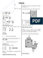 Presión hidrostática: conceptos y ecuación fundamental