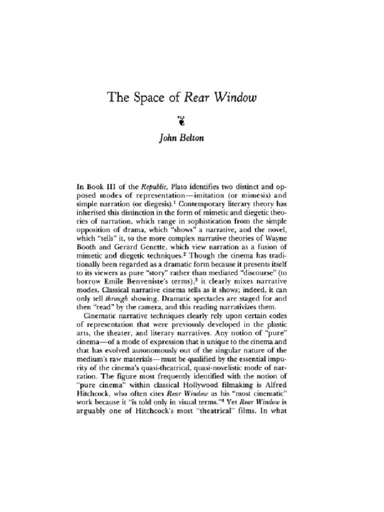 Space of Rear Window | PDF