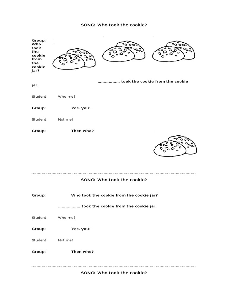SONG: Who Took The Cookie? | PDF | Science & Mathematics