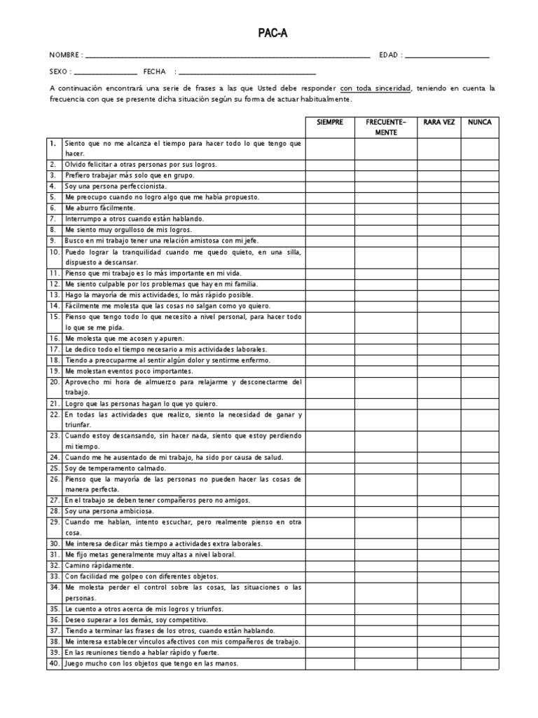 Formato Pac-A | PDF