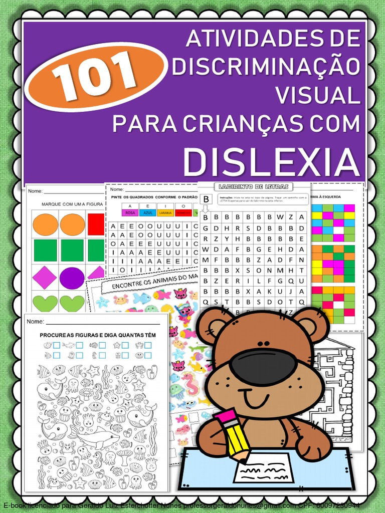 Atividades para Crianças Com Dislexia PDF | PDF | Dislexia | Ciência ...