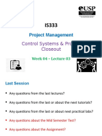 Lecture 3 W4 - Control Systems  Project Closeout